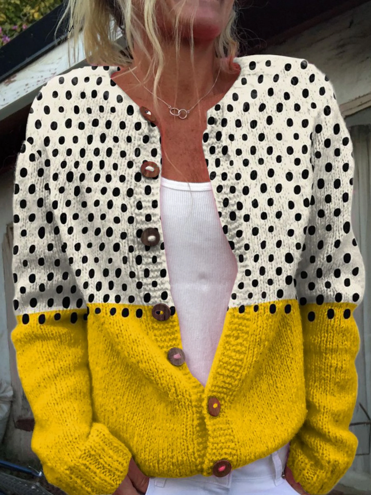 Christine | Colourblock Knitted Cardigan