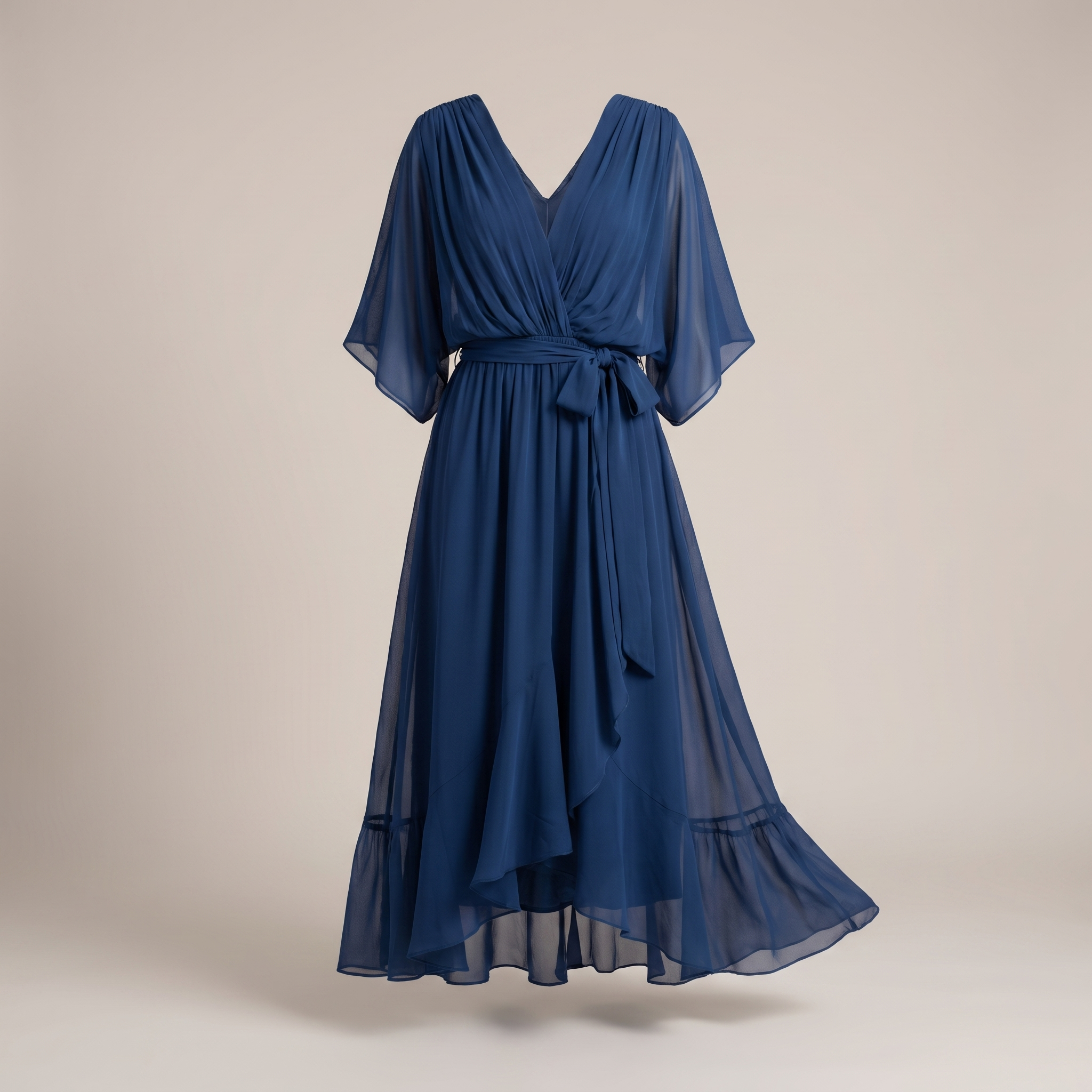 ANWEN V-NECK MIDI DRESS