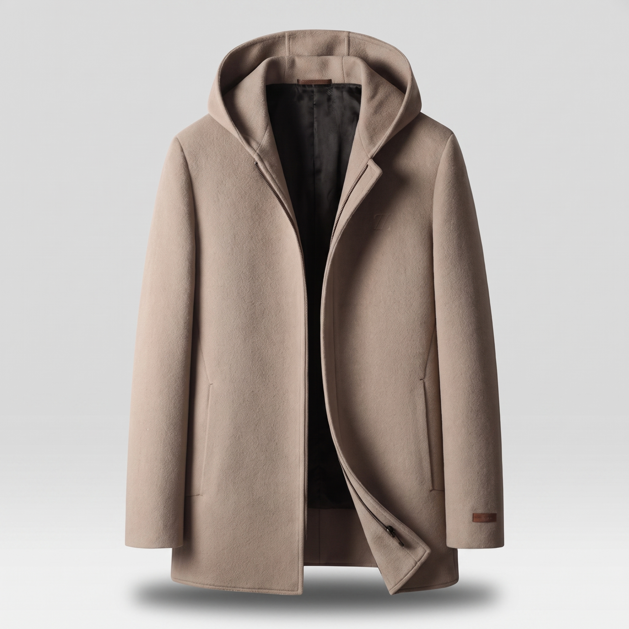 100% WOOLEN HOODED COAT