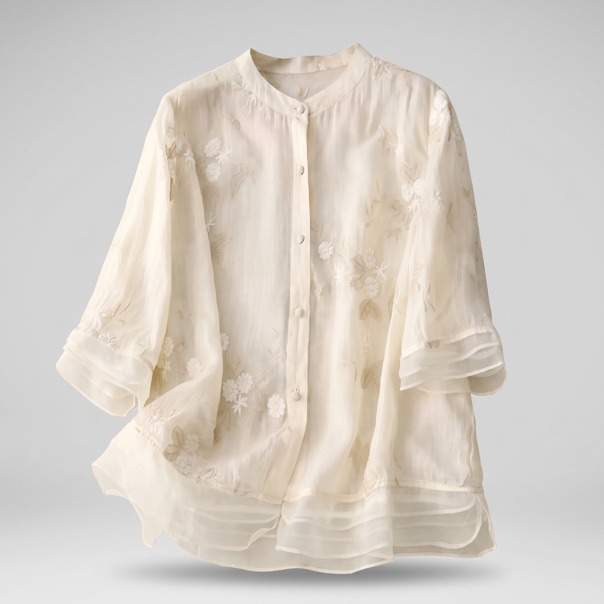 EMILY COTTON TOP WITH EMBROIDERED FLOWERS