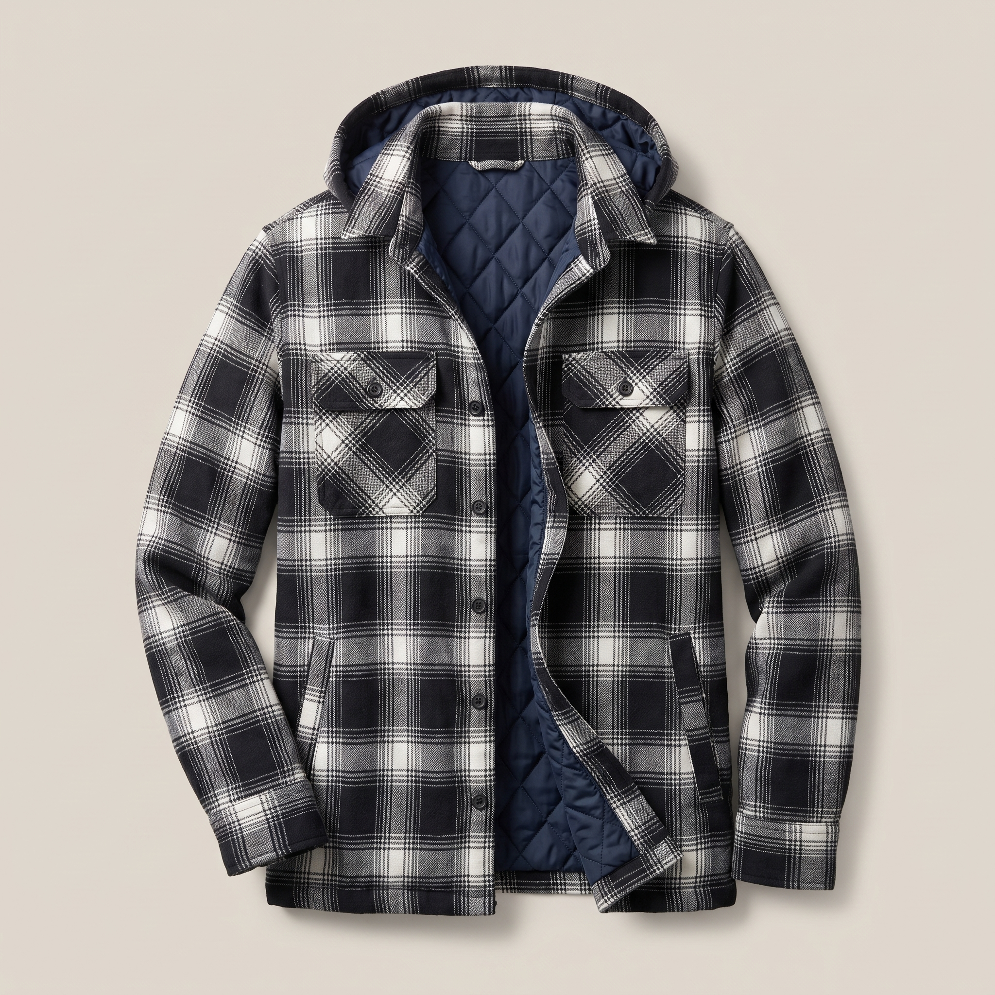 HARRY JACKET FLANNEL WITH REMOVABLE HOOD