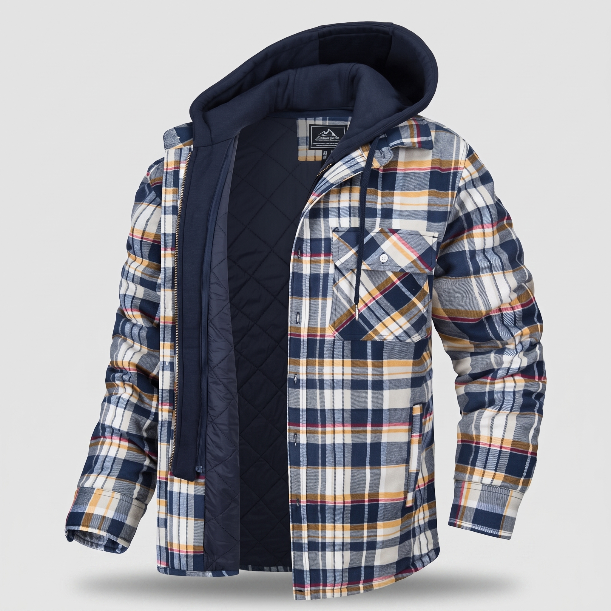HARRY JACKET FLANNEL WITH REMOVABLE HOOD