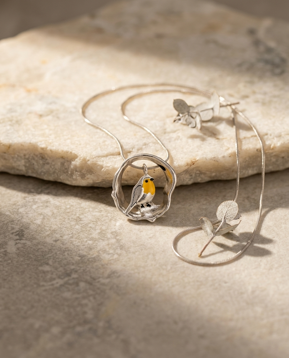 Women’s Silver Robin Bird Necklace - Verity