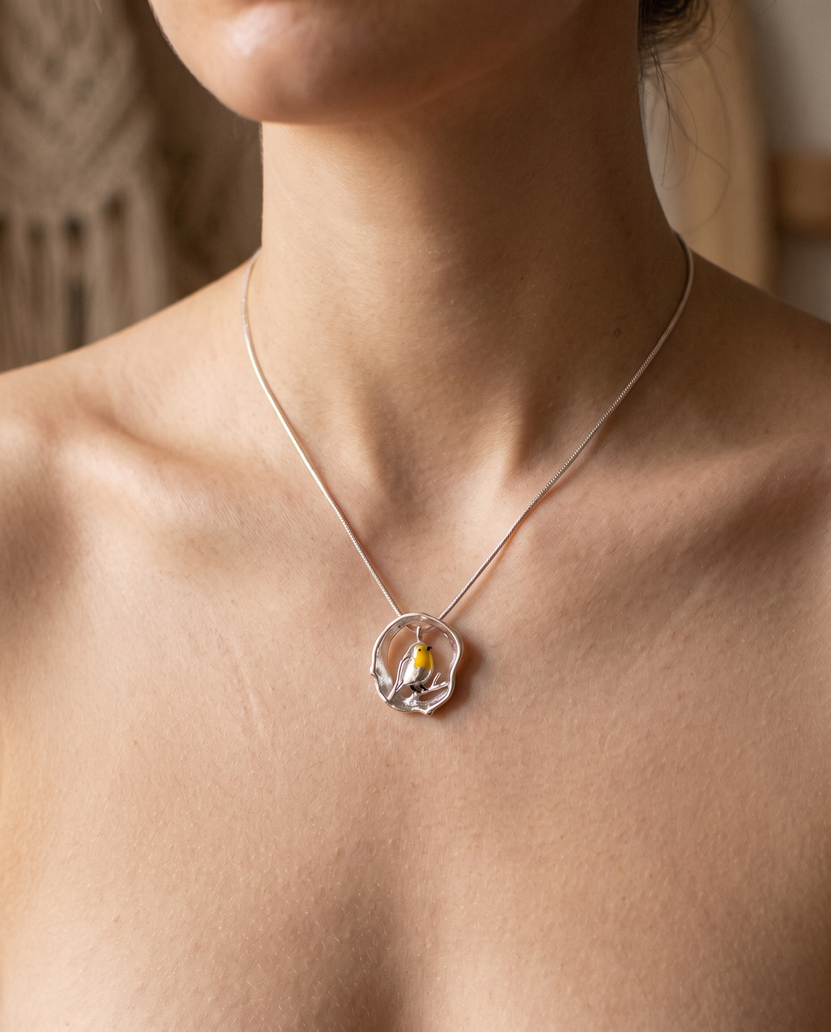 Women’s Silver Robin Bird Necklace - Verity